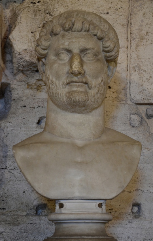Marble bust of Hadrian, from Hadrian's Mausoleum, National Museum of Castel Sant'Angelo, Rome © Carole Raddato